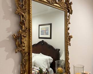 Heavy gold framed mirror 