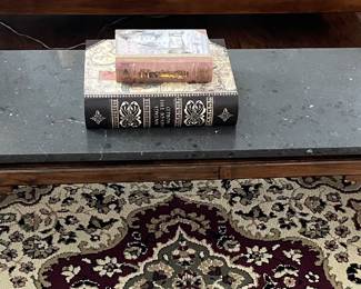 Heavy marble top Coffee Table 
66 inches wide X 18 inches deep