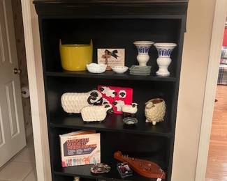 1706. Black Shelf With Kitchen Misc. Sheep