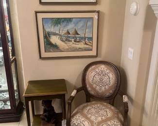 1637.  French Chair, Table