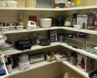 1714. Mixer, Teapot, Baking Pans, Storage, etc