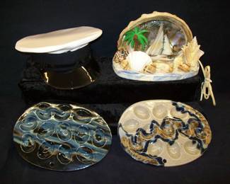Pottery Egg  Plates