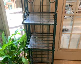 #115 4 Shelf Green Metal Bakers Rack - 13x13x55 $30.00