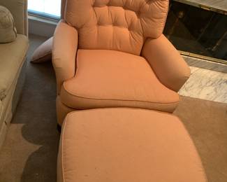 #64 Coral Side Button Back Chair w/ottoman $40.00