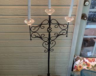 #114 Aluninum 3 Candle Candle Stand - 40" tall $30.00
