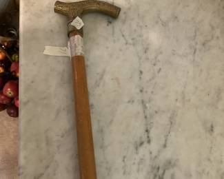 #73 Wood Cane w/Brass Handle - 37" Long $30.00