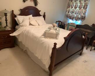 #1 full queen antique bed with head board and foot board $200.00
#2 queen pillow top mattress with low profile boxspring from cullman $100.00