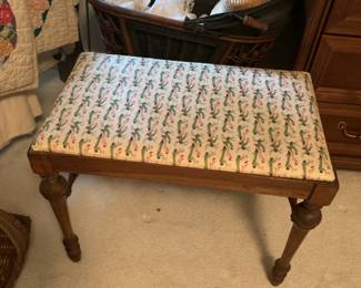 #5 rectangle stool with yellow fabric 23x14x16 $30.00