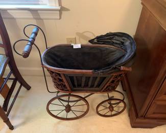 #159 wicker doll carriage $20.00