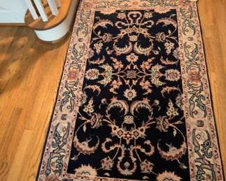 #45 Hand-Knotted Navy/Rose Bucuresti (Romania) - 3 x 5 $175.00