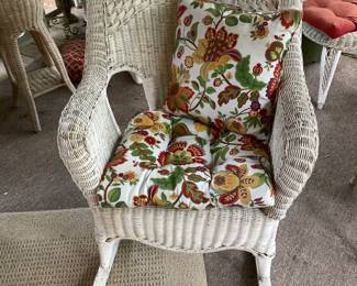 #109 wicker rocker with cushions $40.00