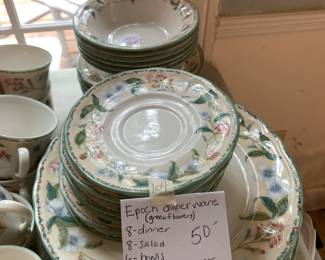 #104 Epoch dinnerware 38 pieces $50.00