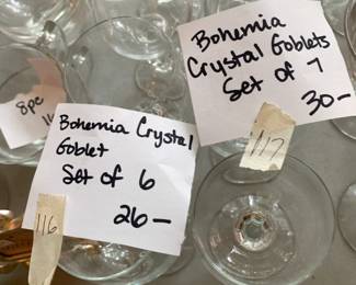 #116 Bohemia Crystal Goblets - set of 6 $26.00
#117 Bohemia Crystal Goblets - set of 7 $30.00