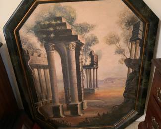 #92 Canvas Original Oil of Columns in Antique Frame - 35x43 $100.00