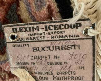 #45 Hand-Knotted Navy/Rose Bucuresti (Romania) - 3 x 5 $175.00
