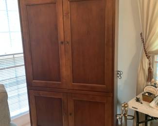 #67 Entr. Cabinet w/slide Back Doors & 2 bottom Doors 2 shelves - 40x22x77 $75.00
