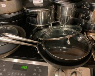 #101 All Clad Two Skillets w/ Lids $75.00