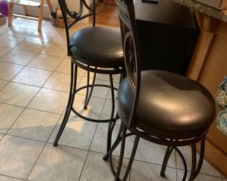 #78 Set of 2 Metal Swivel Bar Stools - 29" Tall $30.00