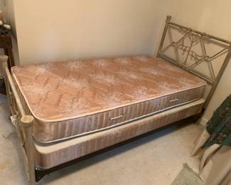 #20 Set of 2 Knob Creek Iron Bed Twin Headboard /Footboard - Heavy $300.00
#21 (2) set Beauty Rest of Twin Mattress/Boxsprings $100.00