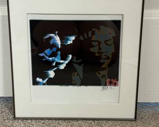 Bob Dylan Abstract Photograph from the L.A. Forum in 1960
The artist abstract photo is a must have for any Bob Dylan collector, and over exposed photo expresses artistic portrayal of Bob Dylan. Art field measures 8”x8” and overall measurement 11 1/8”x11 1/8”