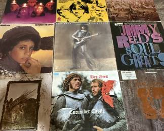Vintage Vinyl Record Lot - Bee Gees, Jimmy Reed, and More.