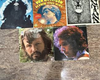 Record Vinyl Albums - Bob Dylan, Van Morrison, Santana 