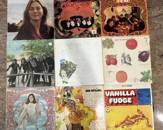 70's Record Vinyl Albums, Jefferson Airplane, Cream, Joni Mitchell, Mama Cass, The Seekers
