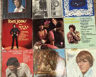 Vintage Record Vinyl Albums, Herman's Hermits, Tom Jones, 