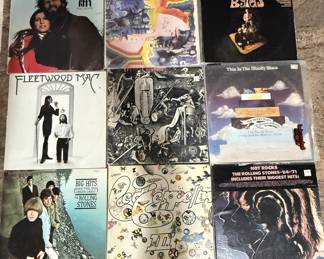  Vinyl Record Albums Fleetwood Mac, Led Zeplin, The Byrds, Moody Blues.