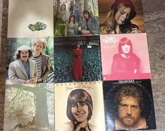 Vinyl Record Album Collection, Helen Reddy, John Lennon, Joe Cocker, Simon and Garfunkel, King Crimson, The Seekers, Rickie Lee Jones