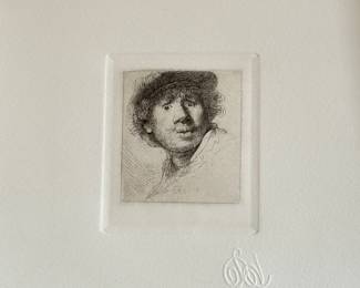  Rembrandt Re-Strike “Self Portrait in a Cap with Eyes Wide Open”