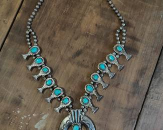 Navajo Squash Blossom Necklace