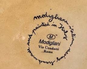 Modigliani Hand Made And Painted Ceramic Serving Bowl.