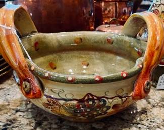 Modigliani Hand Made And Painted Ceramic Serving Bowl.