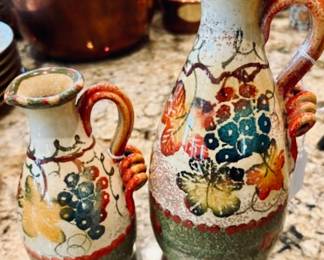 Modigliani Hand Made And Painted Ceramic Olive Oil Cruet