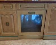 Large Wood/Glass Sofa Table/Credenza.