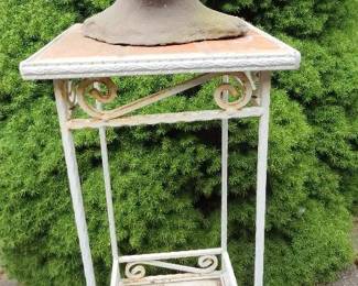Female Clay Bust Metal Stand