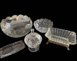 Crystal Bowl And Glass Serving Pieces