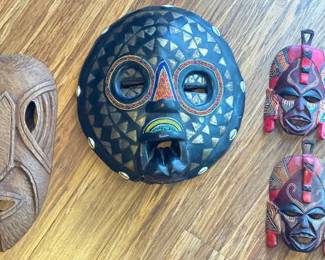 Carved Wood African Masks