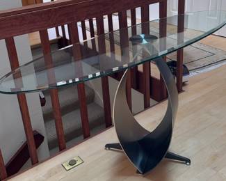 Modern Metal and Glass Sofa Table