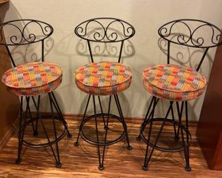 Iron Frame Swivel Bar Stools