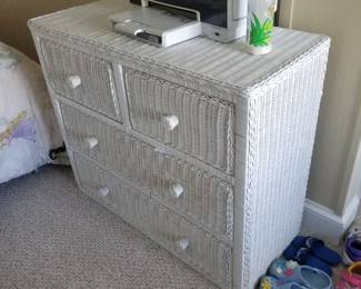 4-drawer wicker dresser