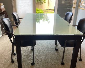 Modern dining set - frosted glass 