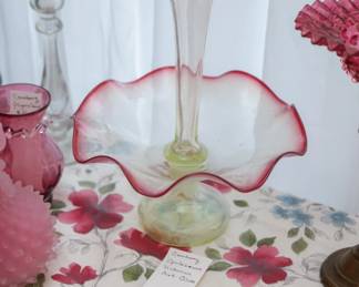 Victorian fine crystal epergne (two parts) Germany