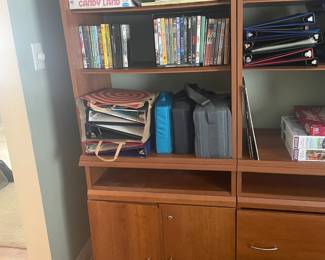 Office furniture -- multi-shelf cabinet units with drawers and locked storage