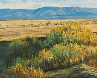 146
Fred J. Boyce
(1923-2023)
"Yellow Blooming Foreground"
Oil on canvas
Signed lower left: FJ Boyce; titled by repute
16" H x 20" W
Estimate: $800 - $1,200