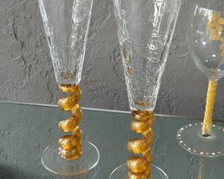 Union Street Signed Champagne Flutes