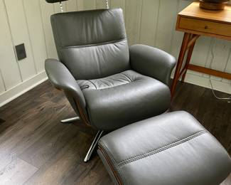 pair of matching IMG (Norway) chairs & ottomans