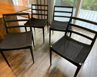 Set of 4 black West Elm chairs