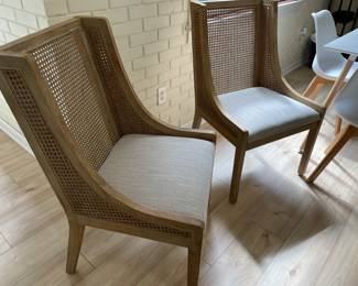 Pair of cane back chairs